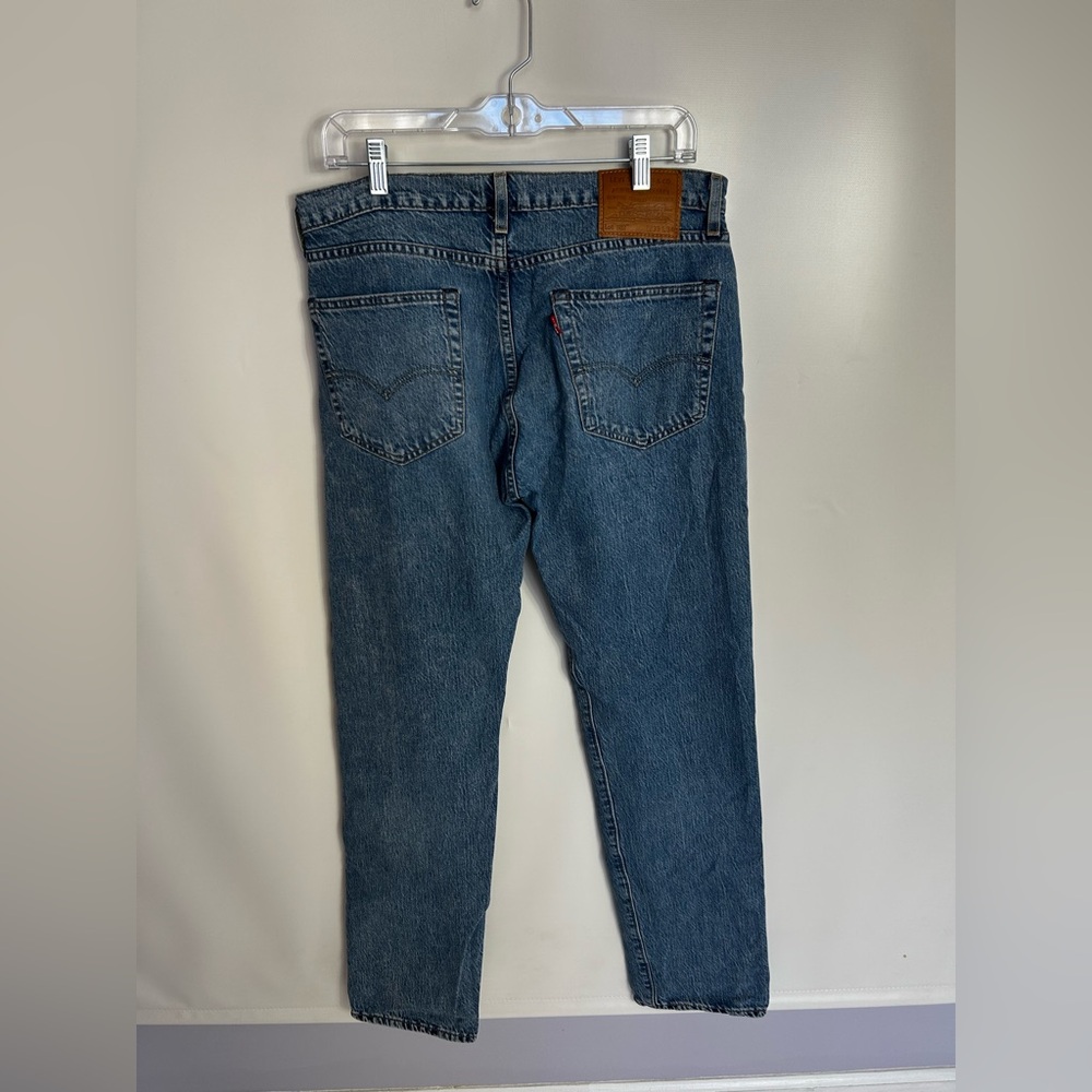 Levi's 502 Taper Men's Straight Fit Distressed Blue Jeans 34x31 - Picture 3 of 5